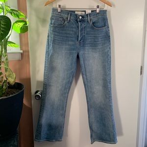 Denim Forum High-rise Flare Crop Jeans